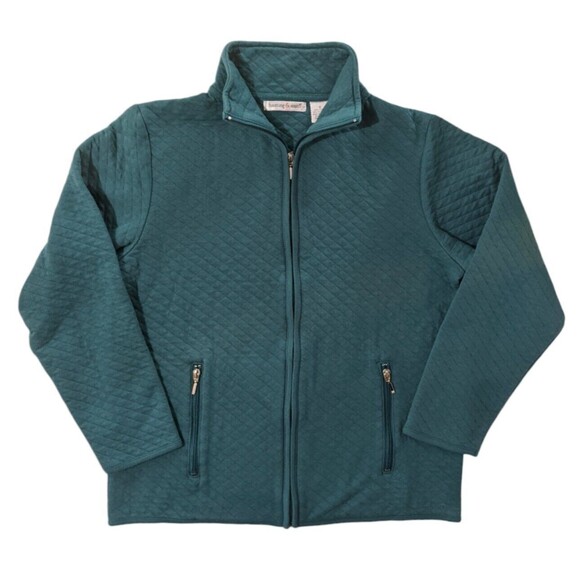 Hastings & Smith Quilted Jacket Lightweight Zip S Small Women's Green Teal Coat - Picture 1 of 6